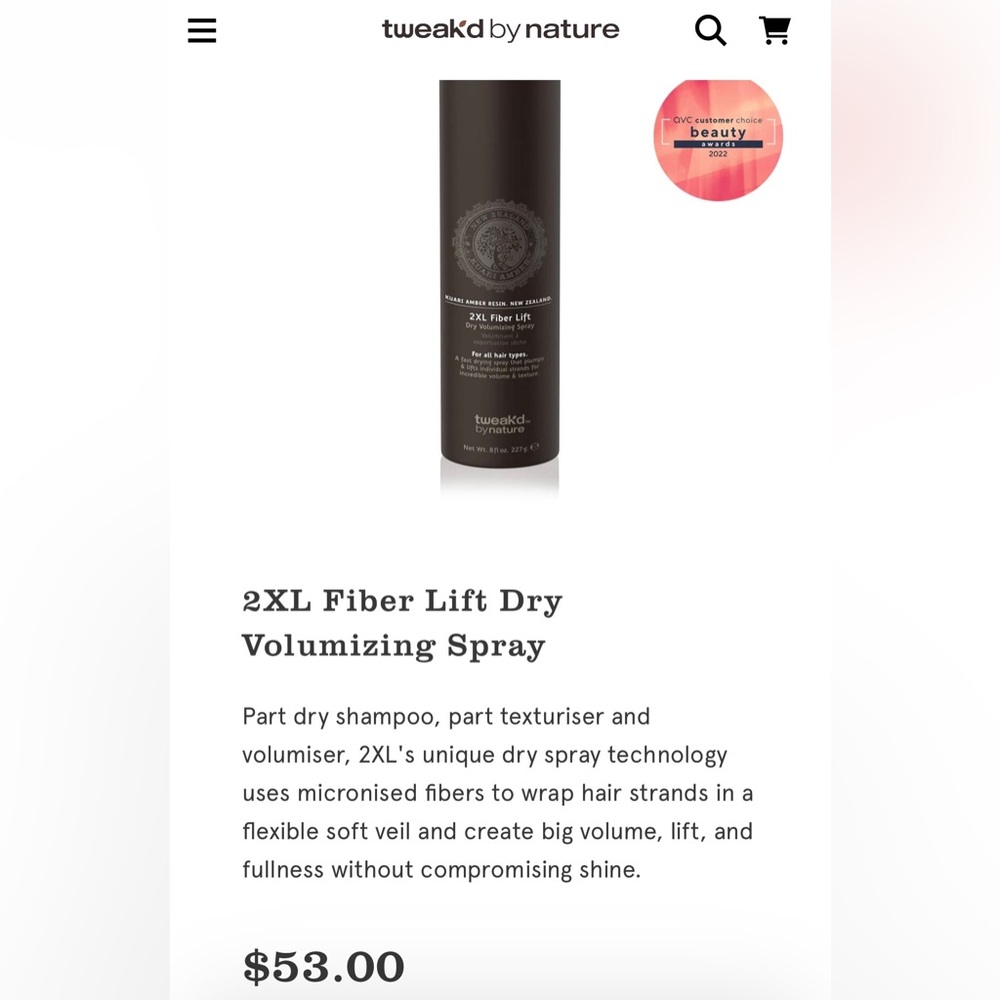 BNSEALED 2XL Fiber Lift Dry Volumizing Spray by Tweak’d retail 52.00